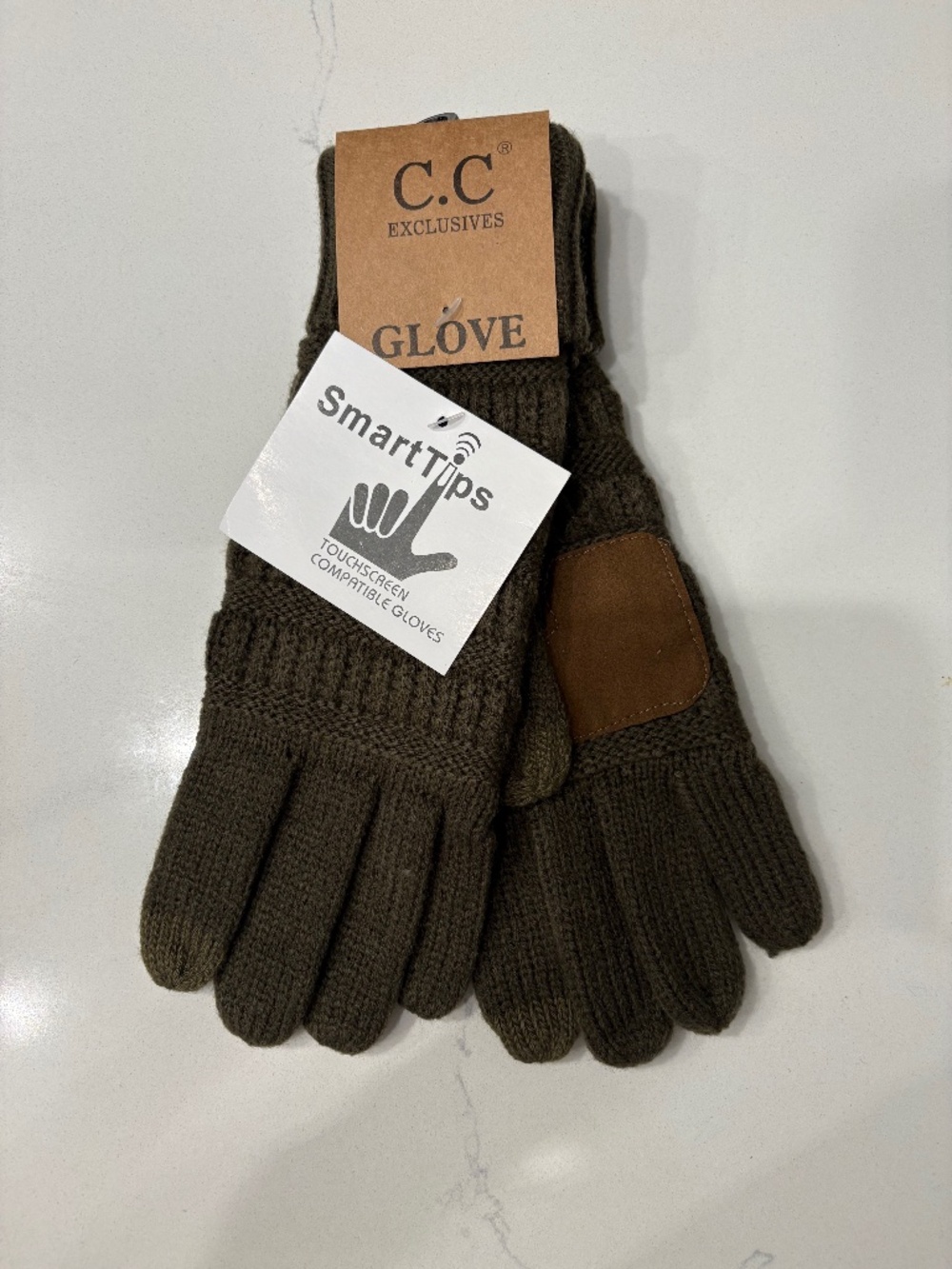 C.C New Olive Ribbed Glove